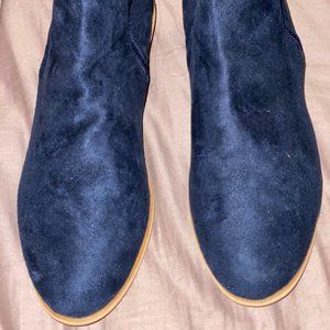Suede Blue Ankle Boots